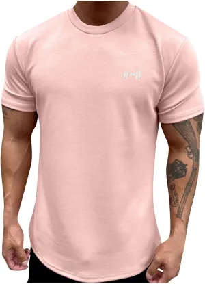 Men Cotton Breathable Athletic Tee Shirt Loose Fit Summer Pullover Shirts Fashion Casual Short Sleeve Tee Tops