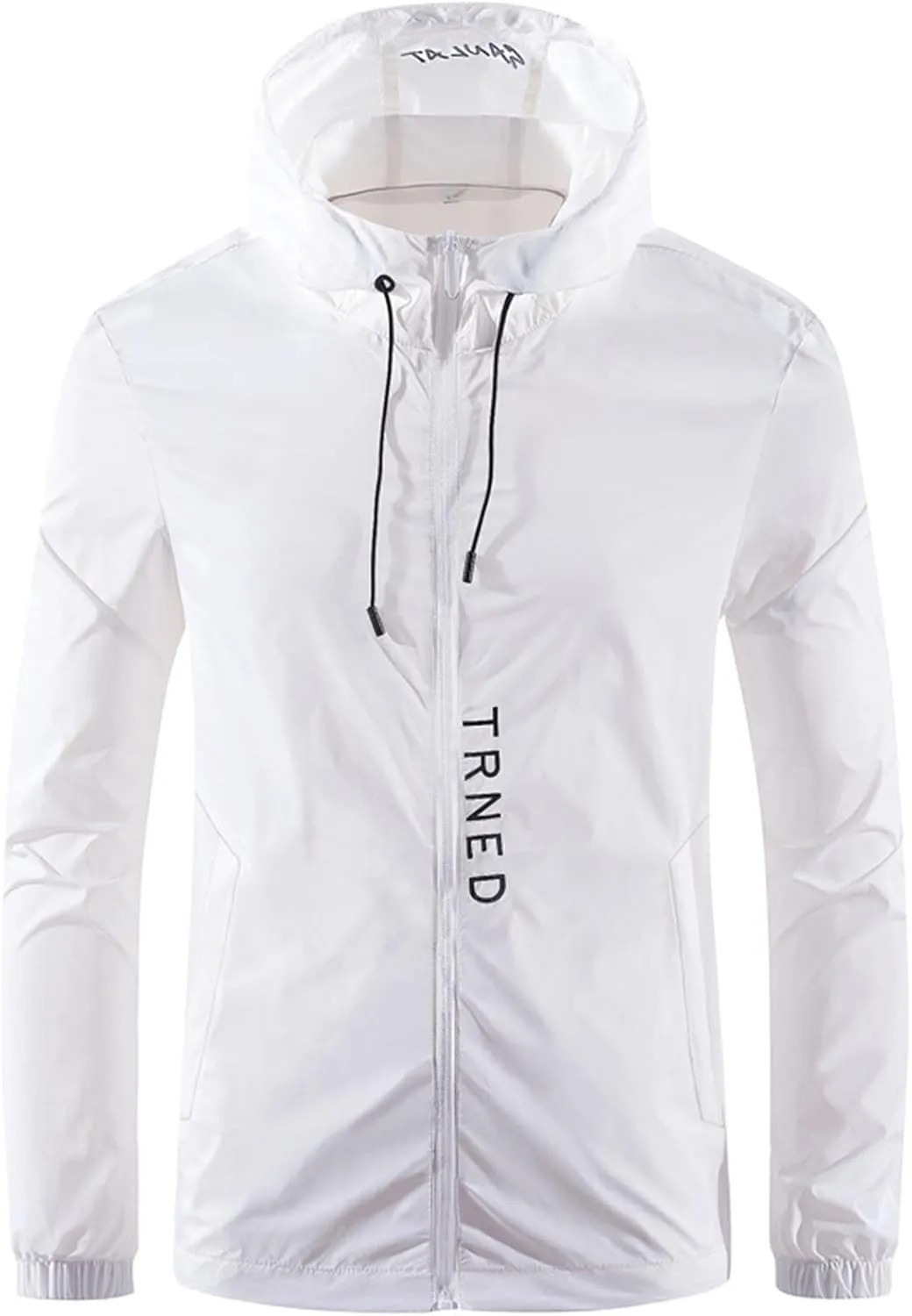 Men Lightweight Jacket Big and Tall Hooded Rain Jacket Packable Softshell Raincoat Hiking Travel Golf Coat Windbreakers