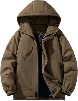 Men Winter Padded Jacket Casual Hooded Winter Thicken Warm Cotton Padded Coats