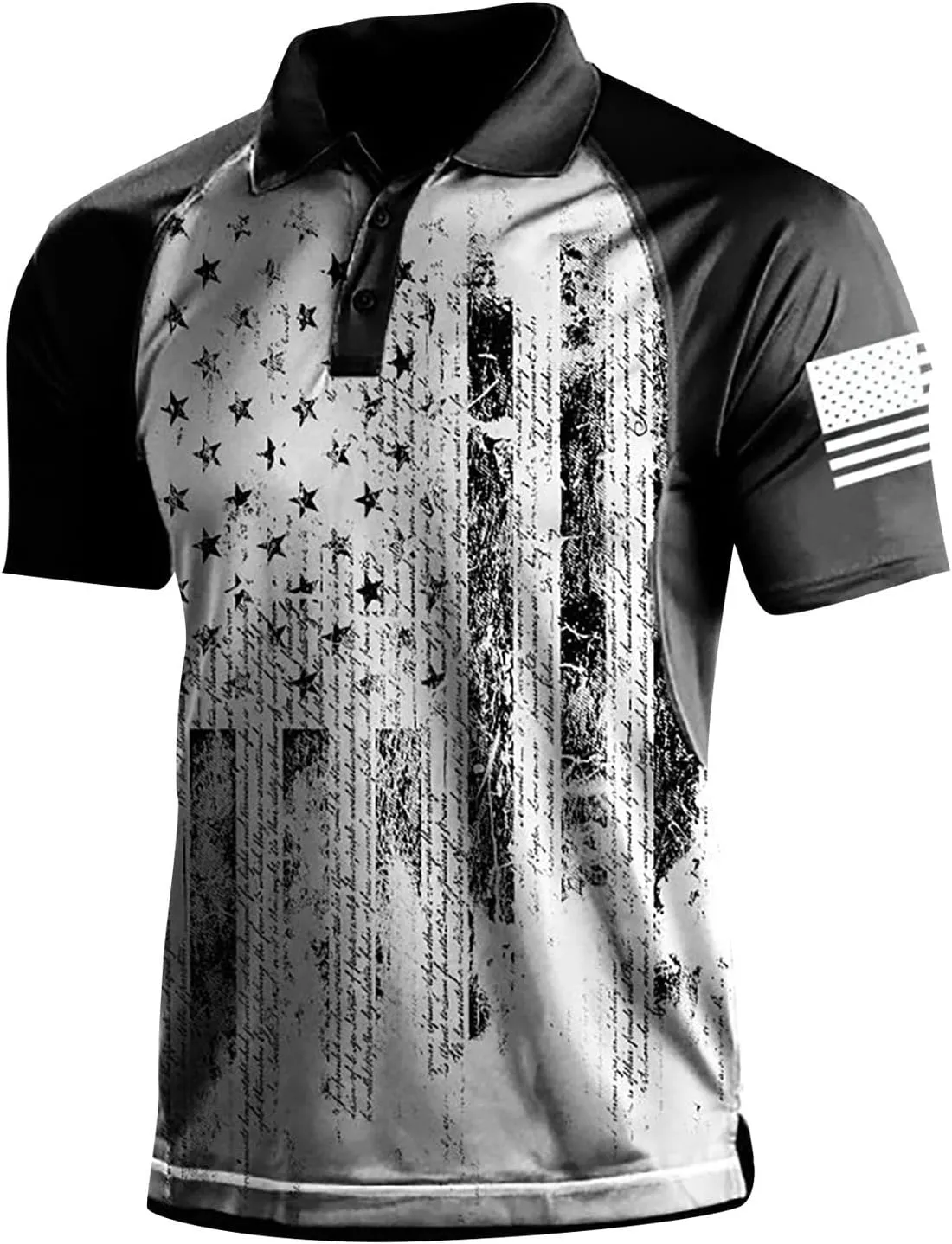 Men's 4th of July 1776 Polo Shirt Patriotic Golf Shirts for Men American Flag Print Short Sleeve T-Shirts