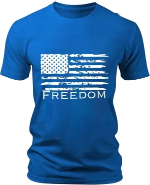 Men's 4th of July American Flag Print Tshirt Patriotic Short Sleeve Casual Top Quick Dry Stretch Independence Day Graphic Tee