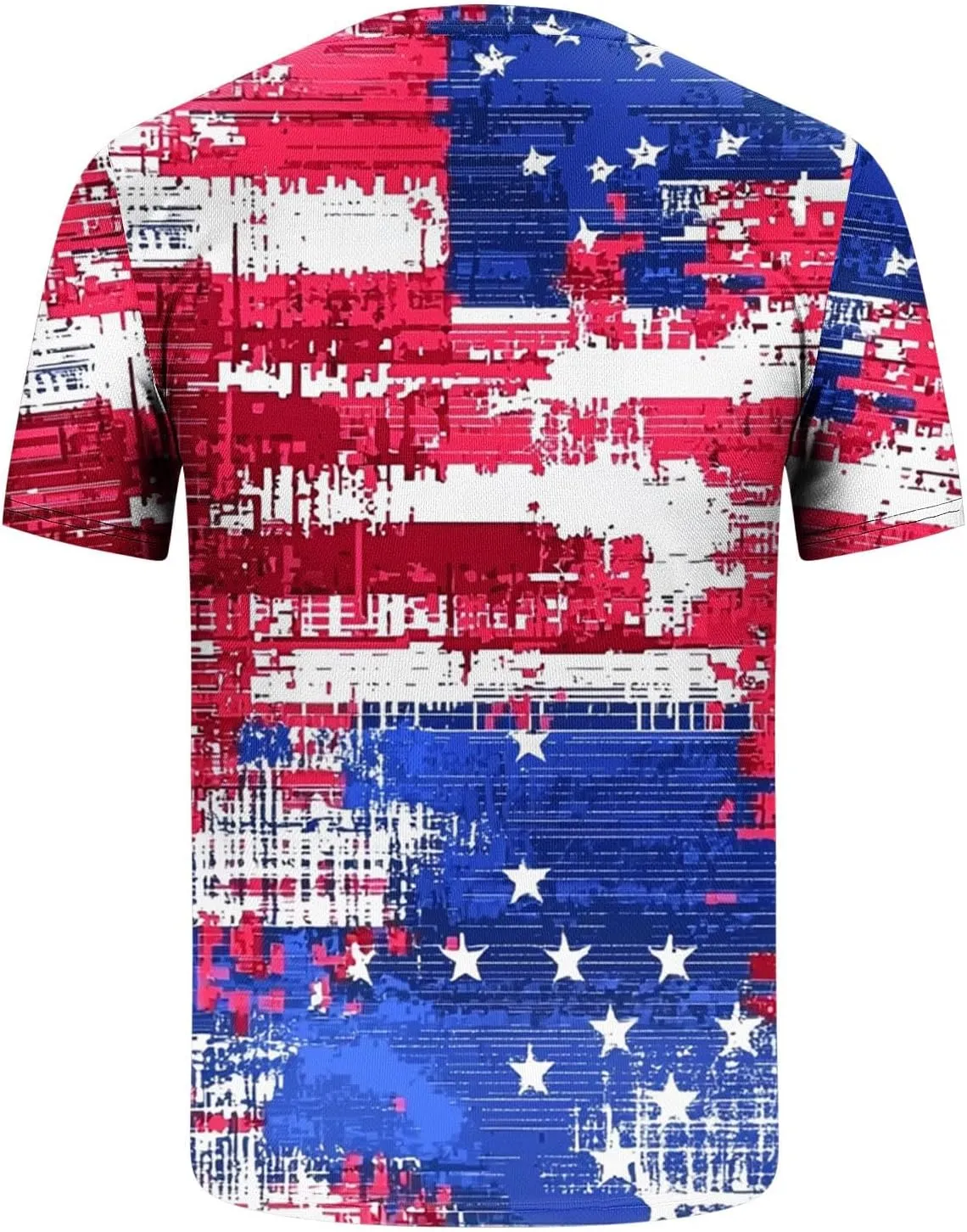 Men's American Flag Print Golf T-Shirt Casual Short Sleeve Summer Zip Up Lapel Beach Muscle Tee Shirts