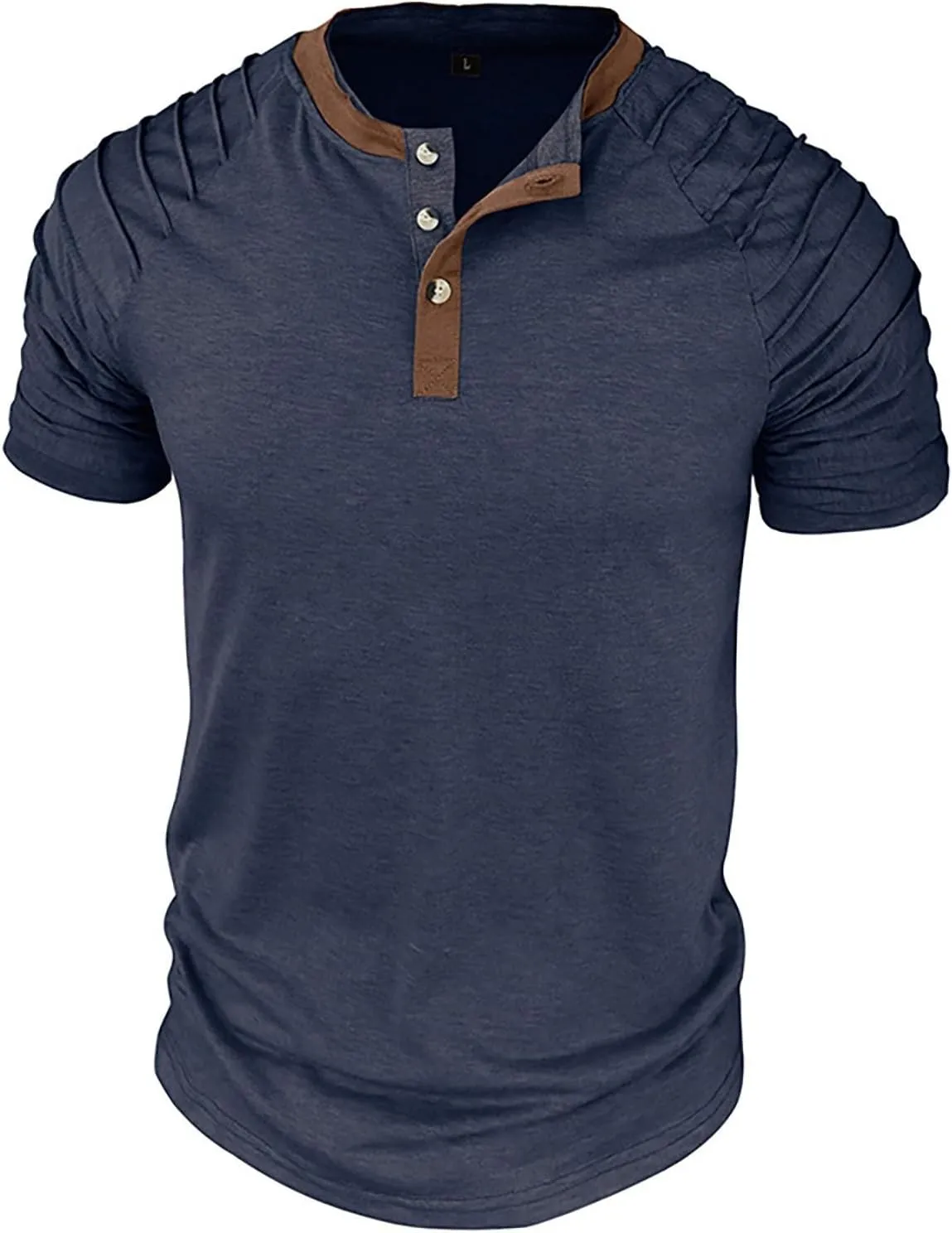Men's Casual Henley T-Shirt Cotton Short Sleeve Shirt Soft Comfy Lightweight Breathable Summer Tops Everyday Wear