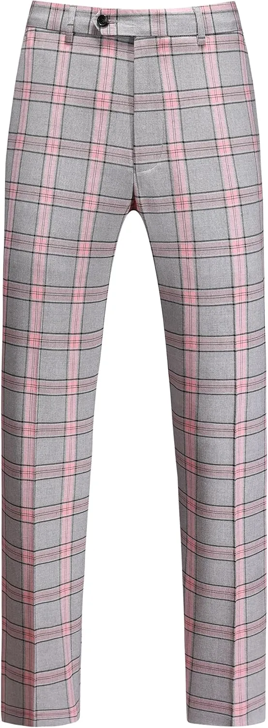 Mens Classic Suit Pants Straight Fit Modern Formal Dress Pants Separate Trousers