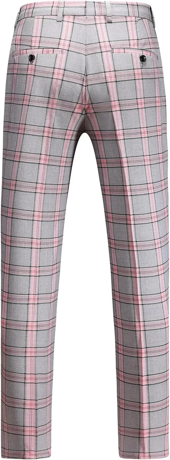 Mens Classic Suit Pants Straight Fit Modern Formal Dress Pants Separate Trousers