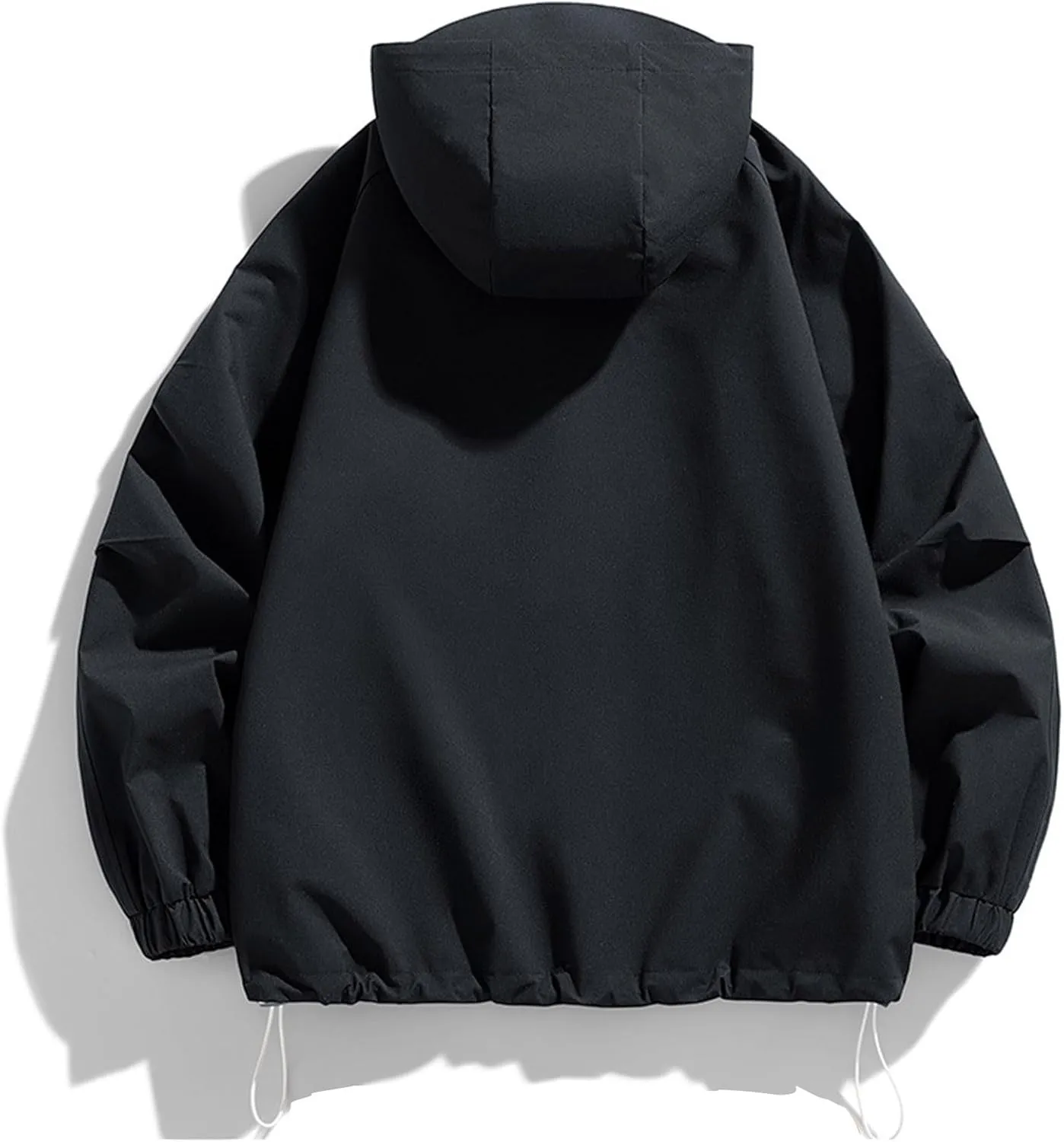 Mens Fashion Lapel Shirt Coats Autumn Winter Loose Fitted Zipper Shirt Lightweight Business Work Hooded Solid Jackets