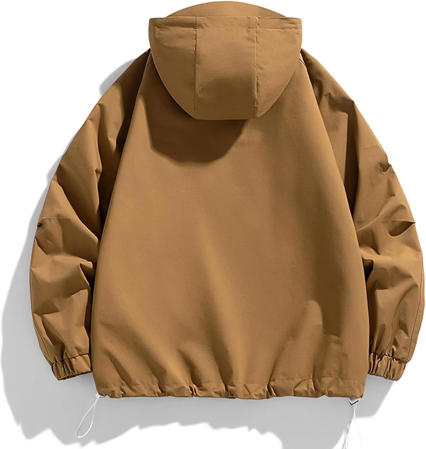 Mens Fashion Lapel Shirt Coats Autumn Winter Loose Fitted Zipper Shirt Lightweight Business Work Hooded Solid Jackets