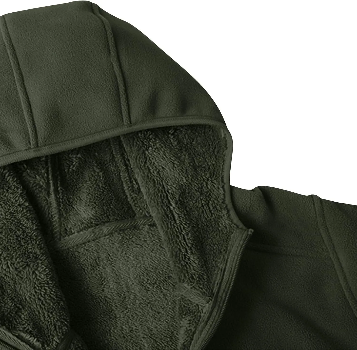 Mens Fleece Lined Hoodie Zip Up Sherpa Lined Sweatshirt Jacket Winter Warm Oversized Hooded Top with Zipper Pockets