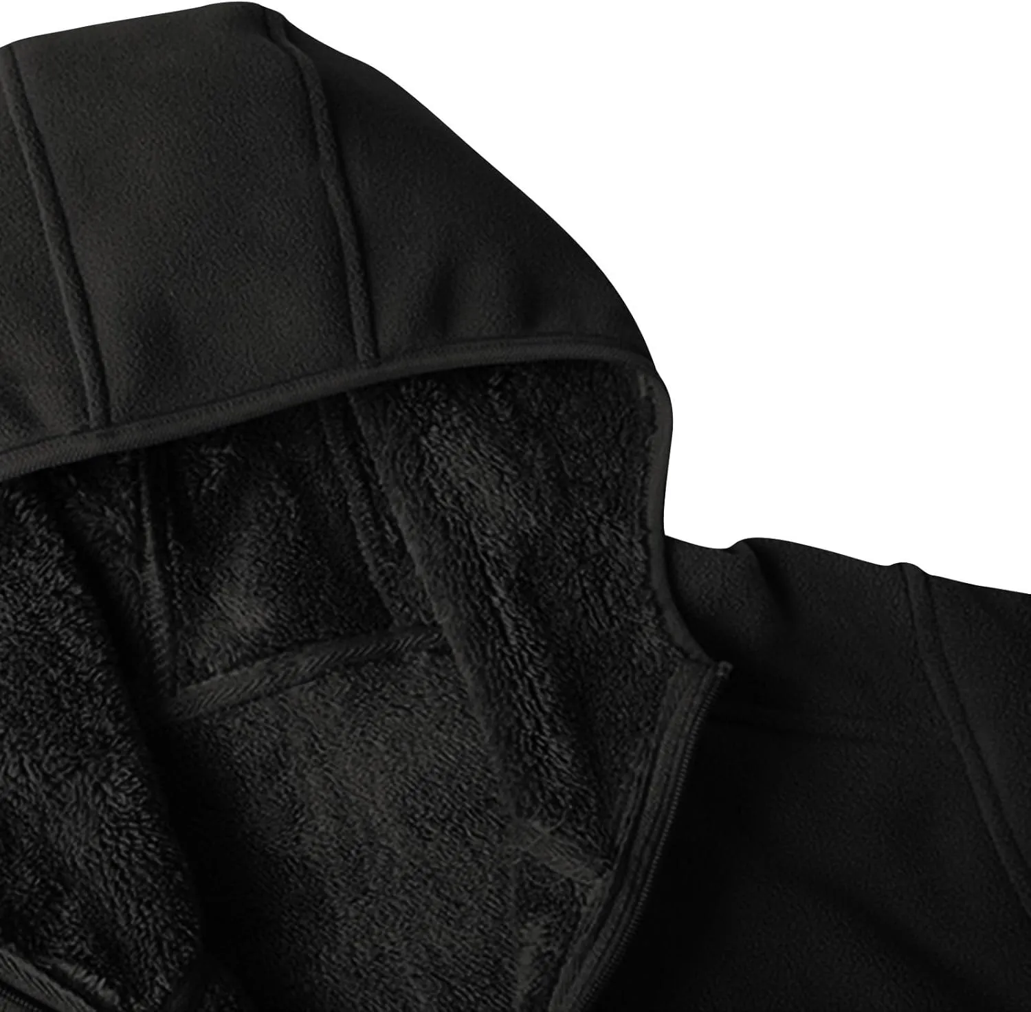 Mens Fleece Lined Hoodie Zip Up Sherpa Lined Sweatshirt Jacket Winter Warm Oversized Hooded Top with Zipper Pockets