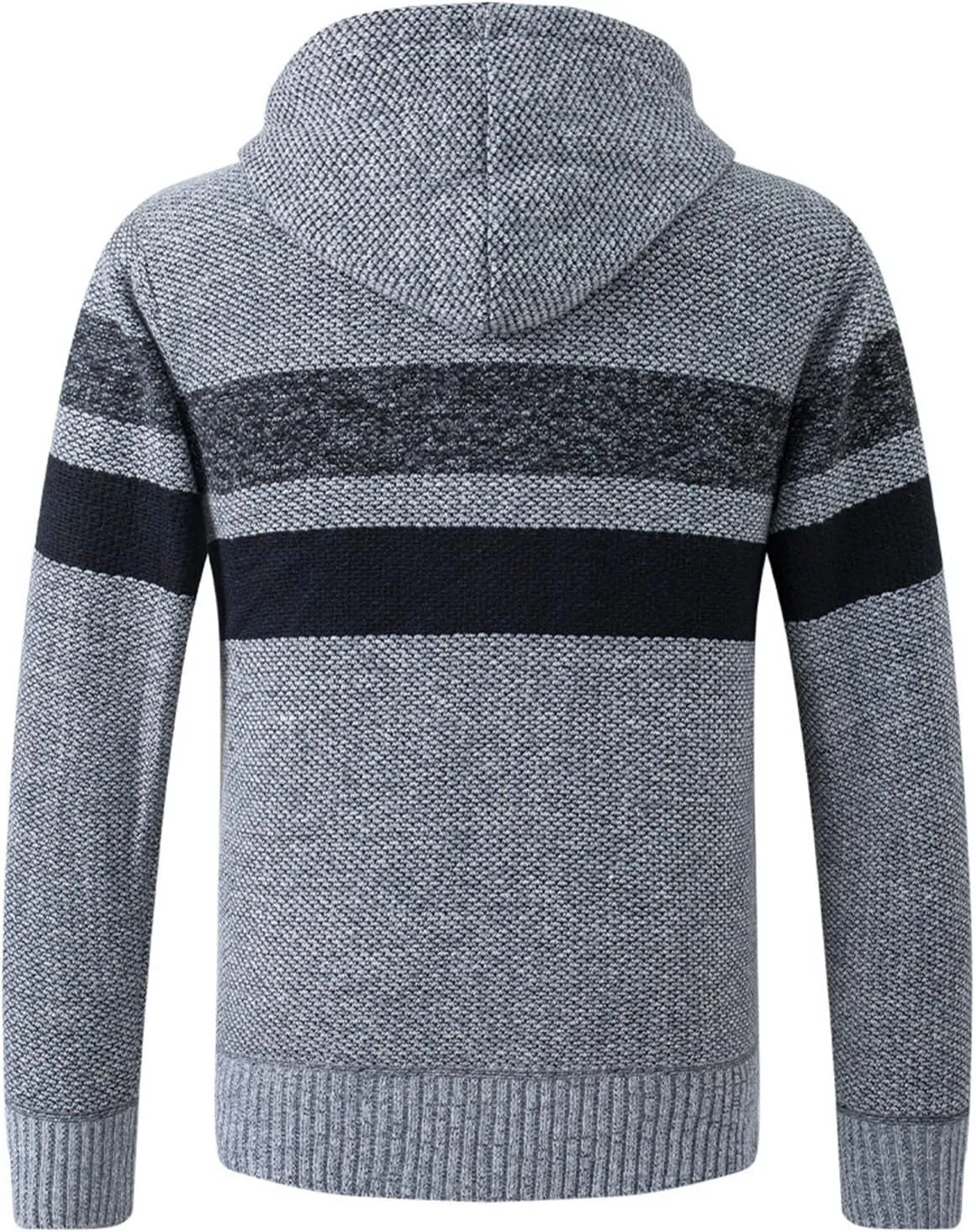 Men's Fleece Sweater Jackets Warm Zip Up Hooded Winter Coats Slim Fit Colorblock Padded Fuzzy Sherpa Jacket Hoodies