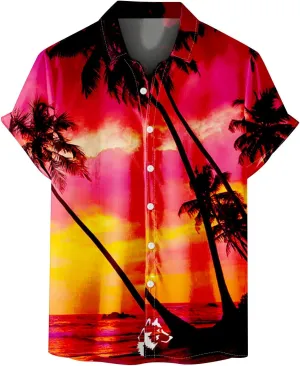 Men's Hawaiian Shirt Plus Size Short Sleeve Button Down Lapel 3D Digital Print Tropical Beach Shirt Summer Vacation Party Top