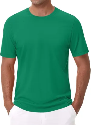 Mens Heavyweight Cotton T-Shirts Crew Neck Summer Loose Big and Tall T Shirts Quick Dry Running Athletic Gym Tees