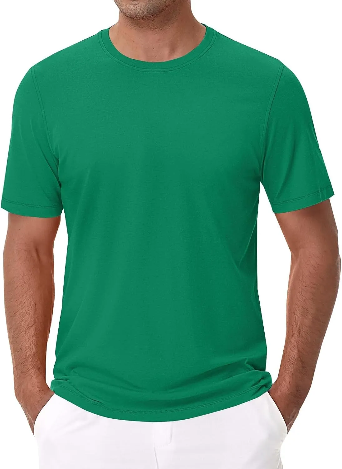 Mens Heavyweight Cotton T-Shirts Crew Neck Summer Loose Big and Tall T Shirts Quick Dry Running Athletic Gym Tees