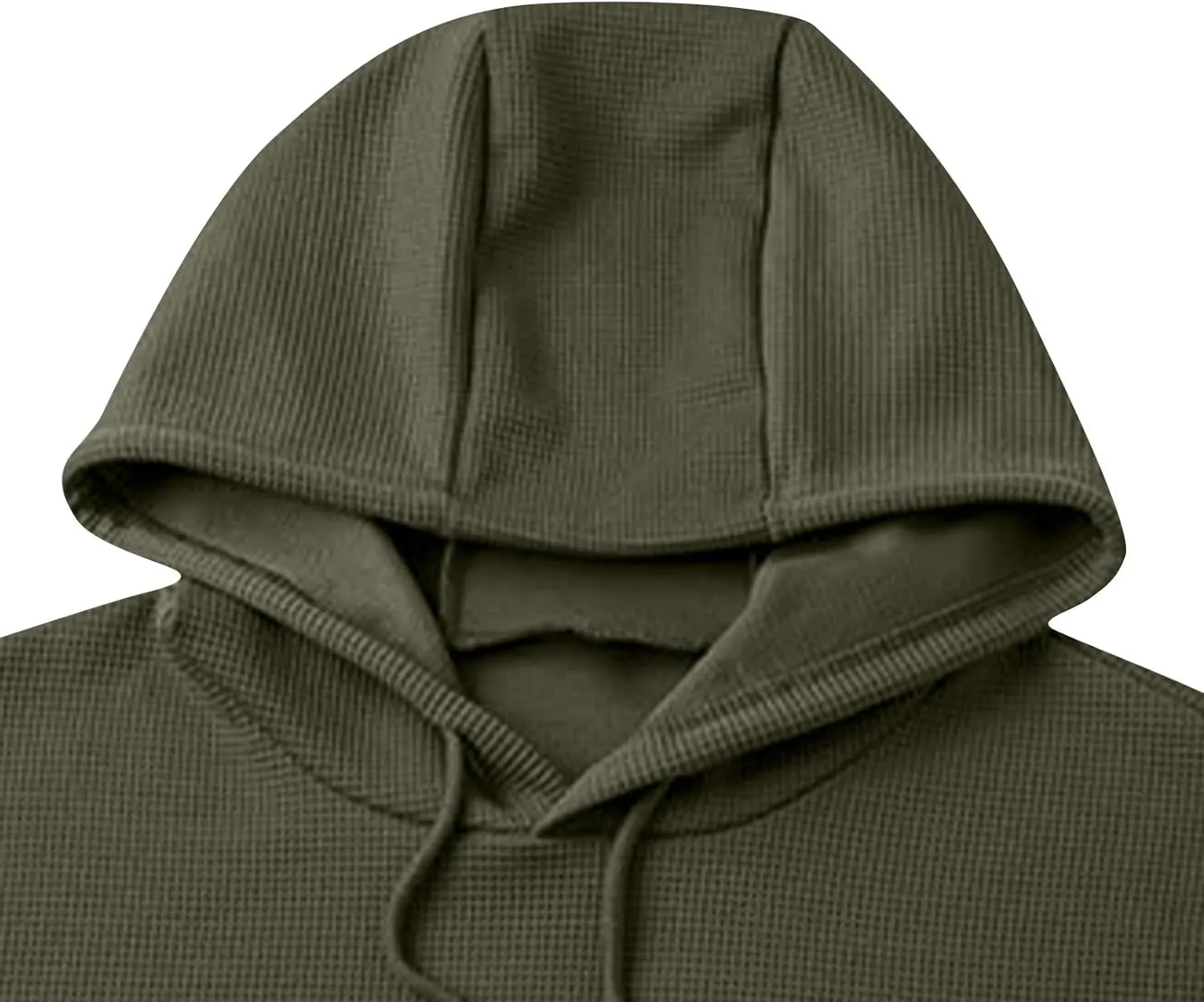 Mens Hooded Sweatshirt Long Sleeve Drawstring Solid Color Hoodies With Pocket Casual Relaxed Fit Pullover Shirts Tops