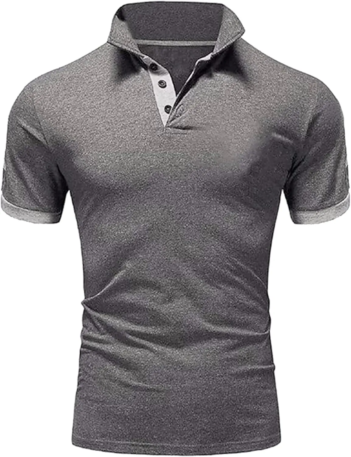 Mens Knit Polo Shirts Short Sleeve Casual Polo Sweaters Shirt Button V Neck Lapel Collared Sweater Cotton Basic Tees