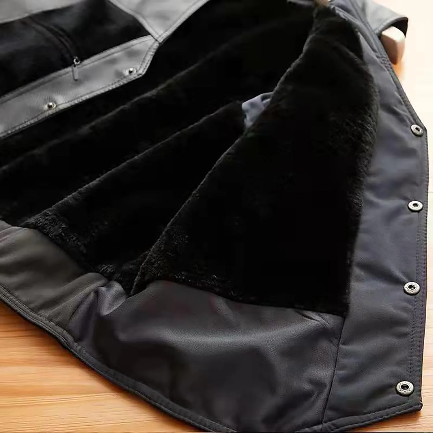 Mens Leather Vest Motorcycle Biker V Neck Sweater Vest Button Down Leather Bomber Jacket Men Classic