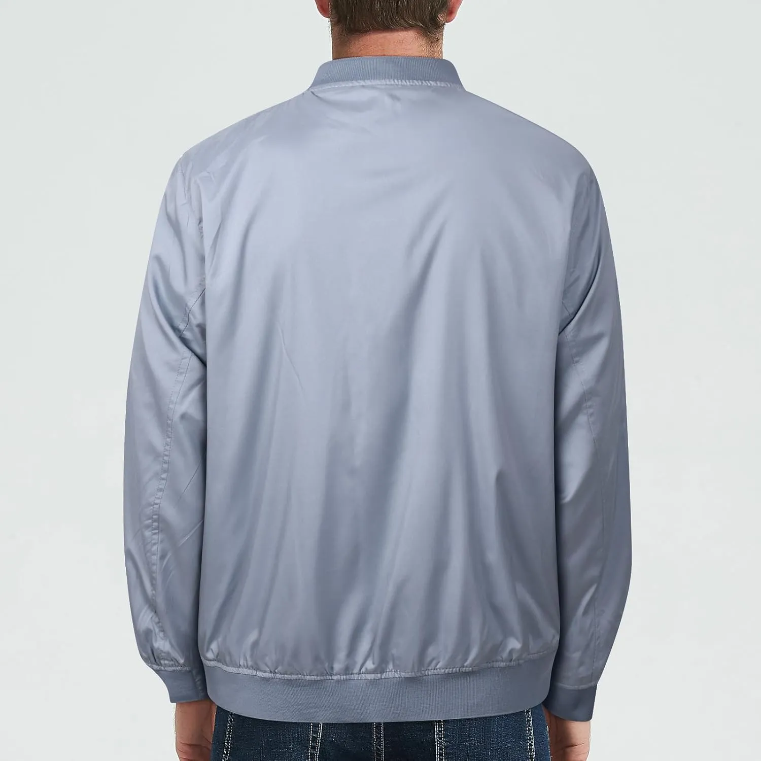 Mens Lightweight Bomber Jacket Casual Windbreaker Flight Zip Up for Outdoor Activities and Everyday Wear