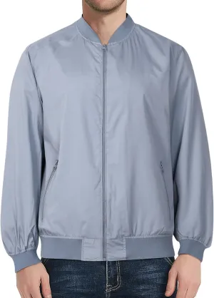 Mens Lightweight Bomber Jacket Casual Windbreaker Flight Zip Up for Outdoor Activities and Everyday Wear