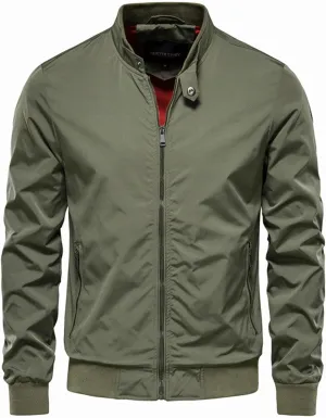 Mens Lightweight Bomber Jacket Casual Windbreaker Windproof Zip Up with Pockets for Everyday Wear
