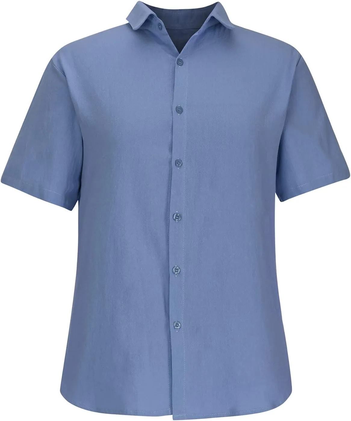 Mens Linen Shirts Casual Fashion Short Sleeve Button Down Shirt Loose Fit Solid Cotton Linen Summer Beach Outfits
