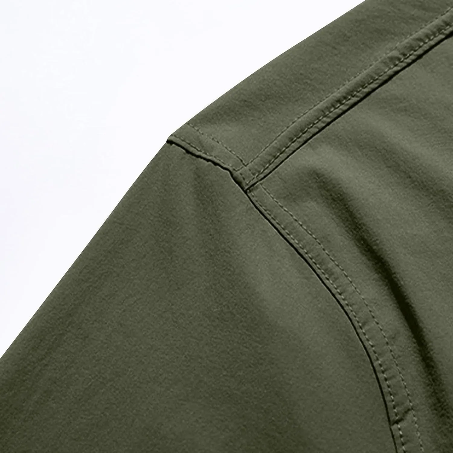 Mens Military Shirts Lightweight Tactical Work Shirt Cotton Button Cargo Shirt Loose Fit Outdoor Hiking Fishing Shirt