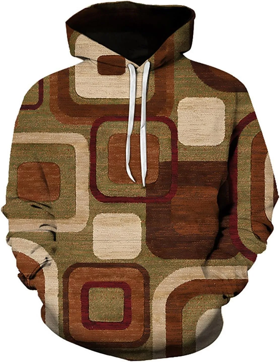 Men's Novelty Color Block Pullover Multicolor Sweatshirt Patchwork Sweatshirt for Men, Winter Warmth Sweatshirt
