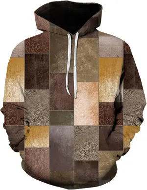 Men's Novelty Color Block Pullover Multicolor Sweatshirt Patchwork Sweatshirt for Men, Winter Warmth Sweatshirt