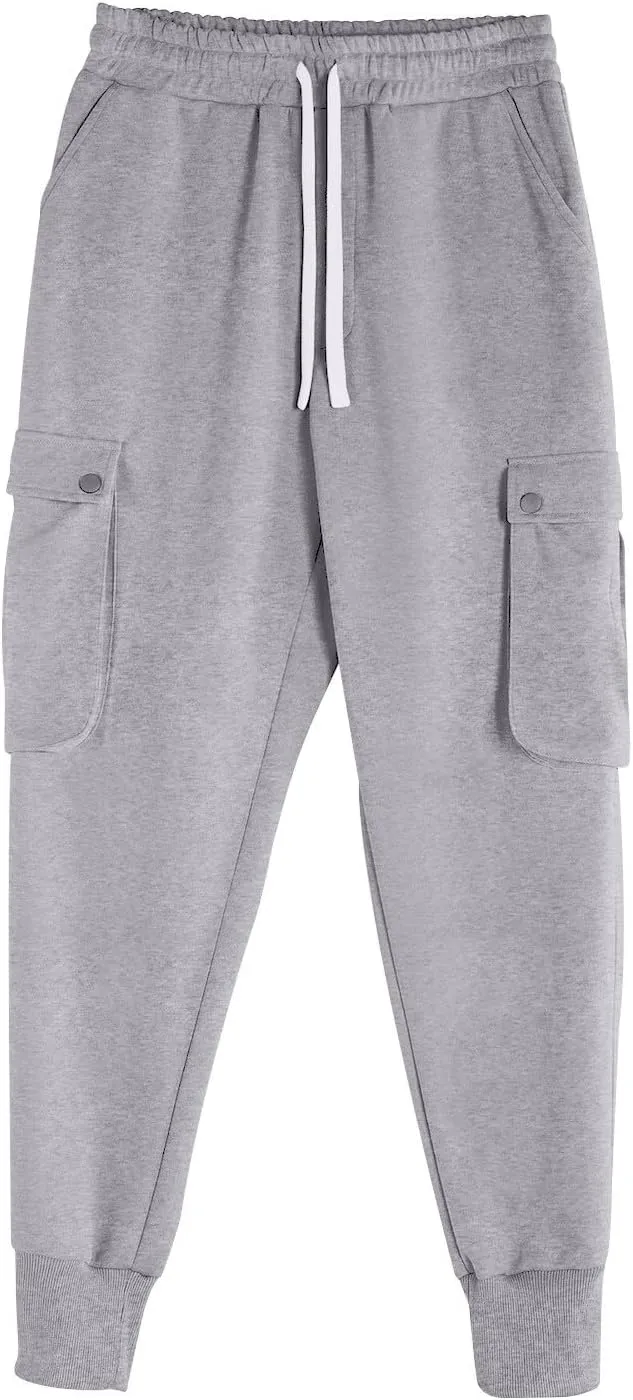 Mens Outdoor Hiking Cargo Pants Cotton Simple Solid Color Leisure High Street Elastic Men Athletic Joggers