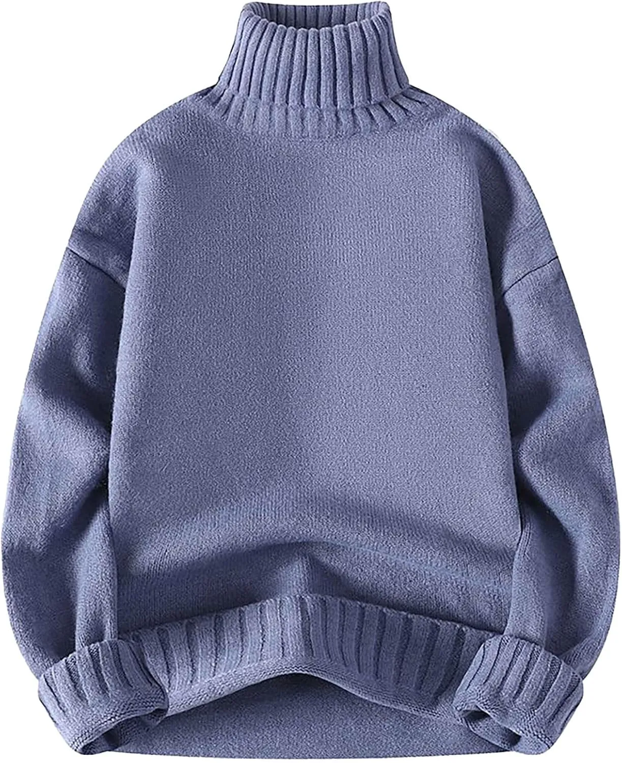 Men's Oversized Sweaters Turtleneck Knitted Pullover Long Sleeve Chunky Casual Fall Winter Warm Cardigans Relaxed Fit