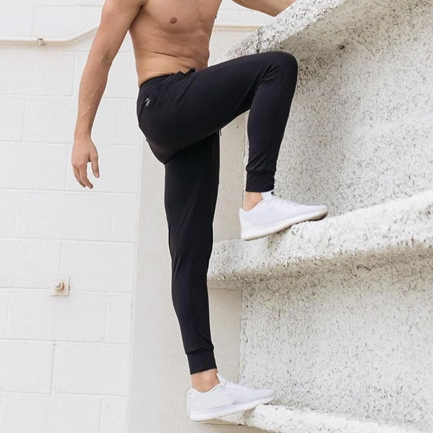 Men's Soft Stretch Outdoor Joggers Cotton Sweatpants with Pocket Lightweight Athletic Track Pants