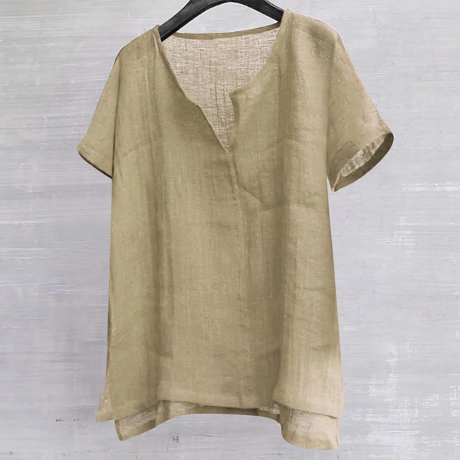 Mens Summer Linen Tees Shirts for Men Casual 2025 Loose Fit Athletic Tops Cute V Neck Tee Shirts Going Out Dressy
