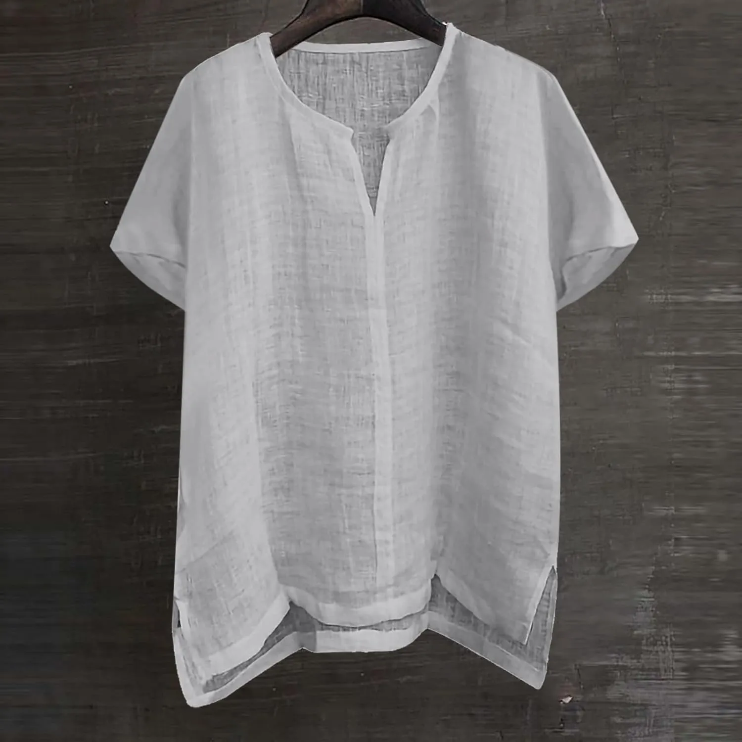 Mens Summer Linen Tees Shirts for Men Casual 2025 Loose Fit Athletic Tops Cute V Neck Tee Shirts Going Out Dressy