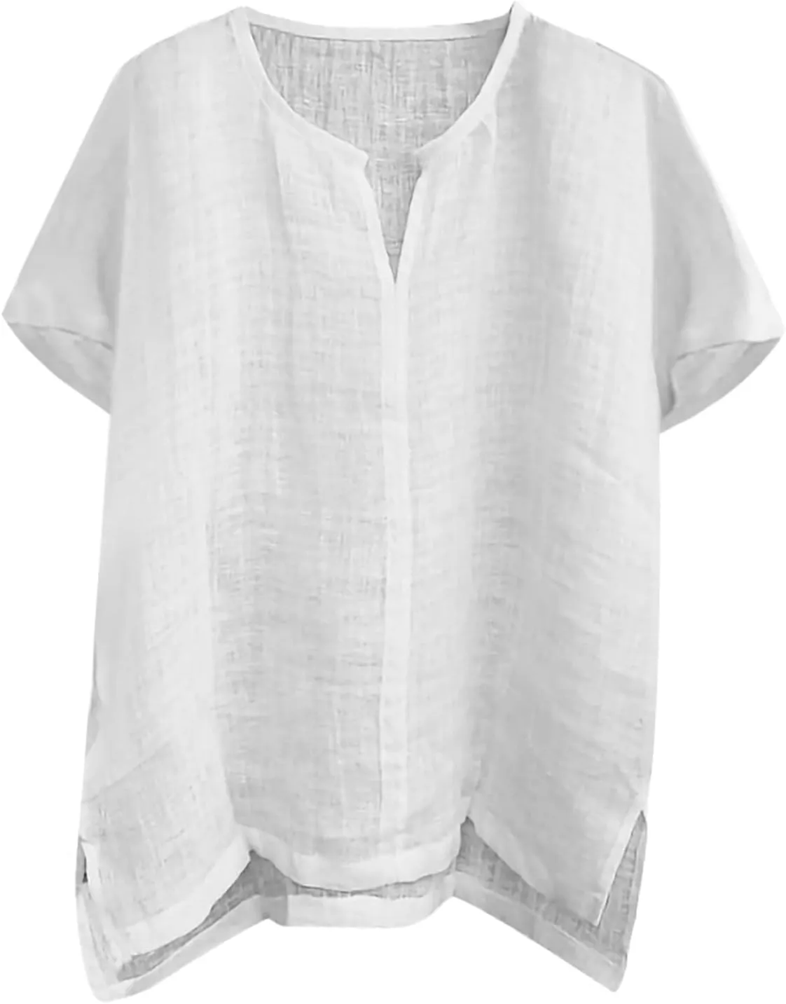Mens Summer Linen Tees Shirts for Men Casual 2025 Loose Fit Athletic Tops Cute V Neck Tee Shirts Going Out Dressy