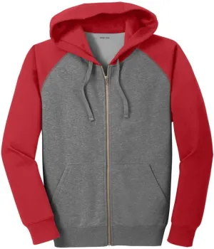 Mens Vintage Raglan Hoodies - Full Zip Hooded Sweatshirt in Sizes XS-4XL