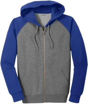 Mens Vintage Raglan Hoodies - Full Zip Hooded Sweatshirt in Sizes XS-4XL