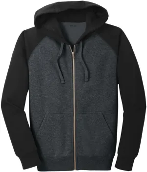 Mens Vintage Raglan Hoodies - Full Zip Hooded Sweatshirt in Sizes XS-4XL