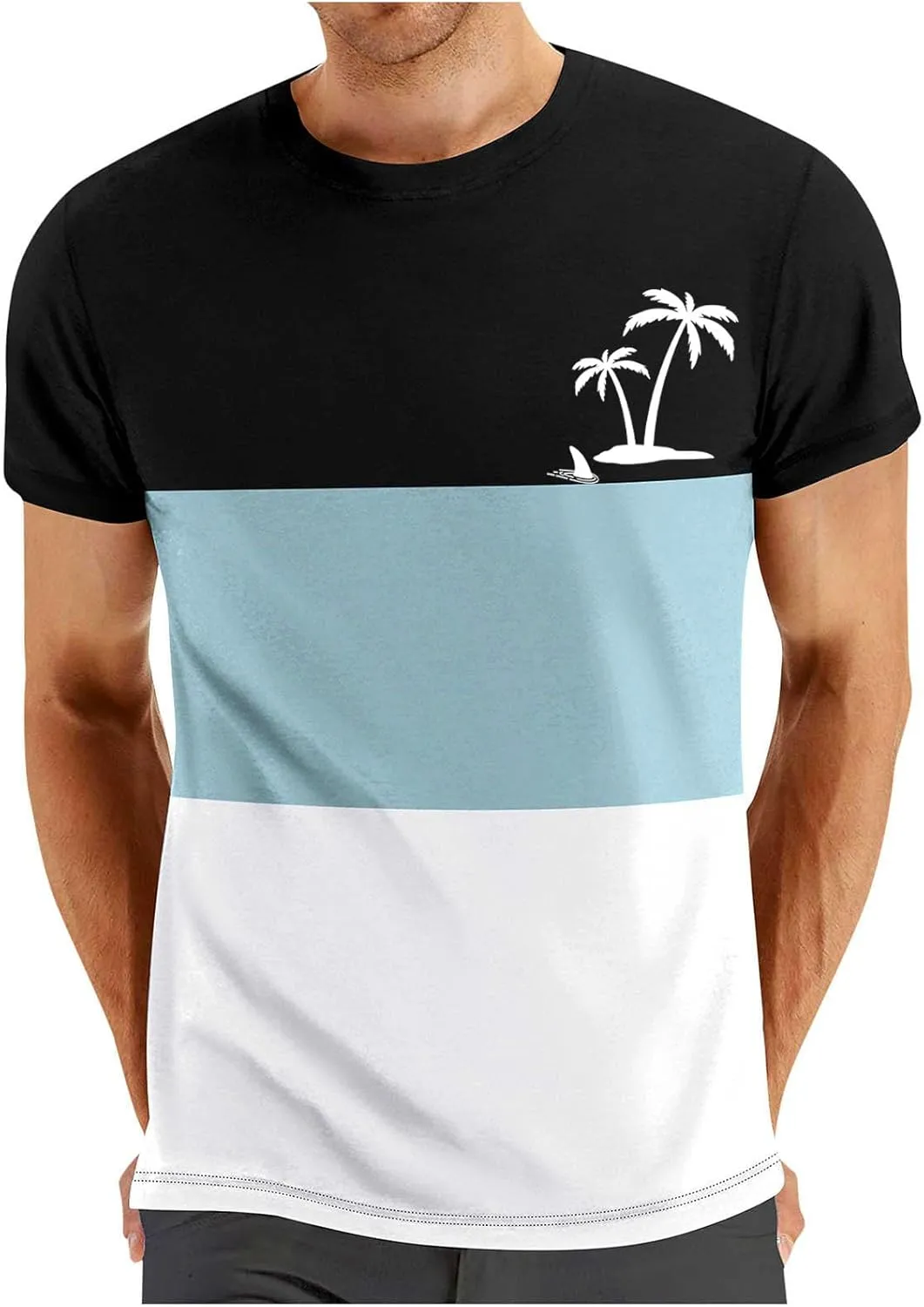 Muscularfit Gym Tshirts for Men Loose Fit Color Block Short Sleeve Crewneck Shirts Causal Gym Workout Tee Tops Summer Shirts