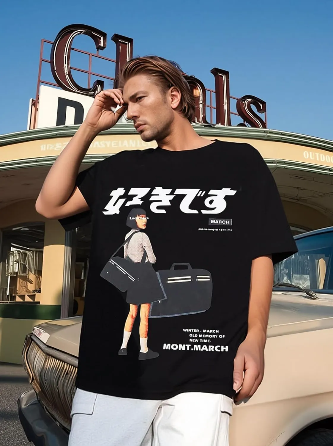 Oversized Graphic Tees Men Vintage Y2K Print Shirts Streetwear Unisex Harajuku T-Shirts