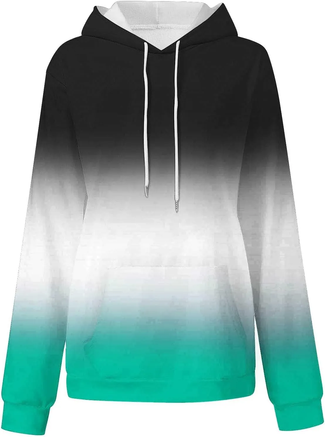 Oversized Sweatshirts for Teen Girl Trendy Gradient Colorblock Hoodies Women Drop Shoulder Long Sleeve Pullover Hoody