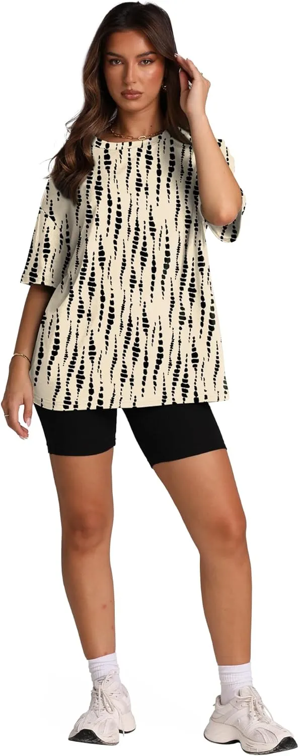 Oversized T Shirts for Women Summer Crewneck Short Sleeve Basic Tops Loose Fit