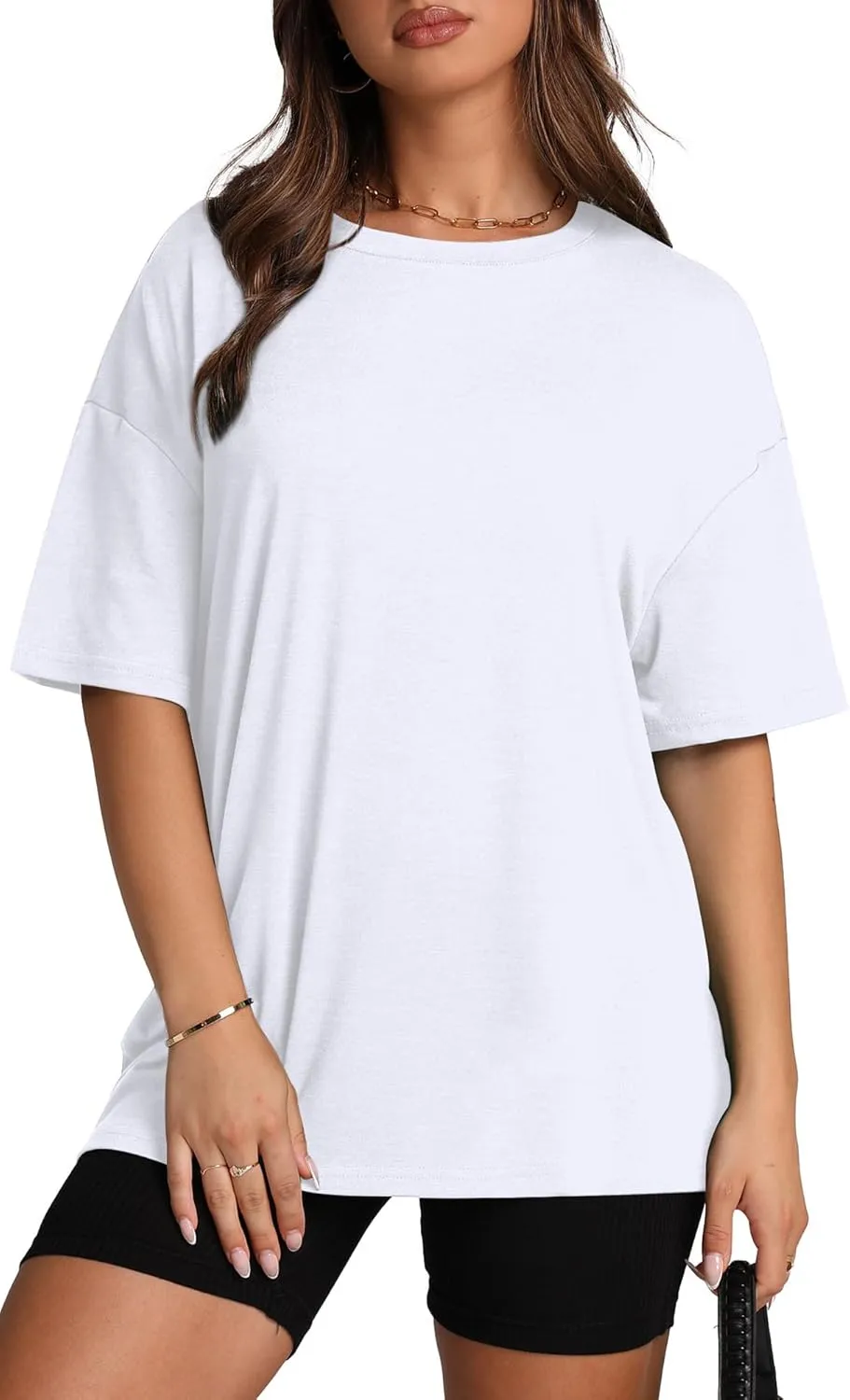Oversized T Shirts for Women Summer Crewneck Short Sleeve Basic Tops Loose Fit