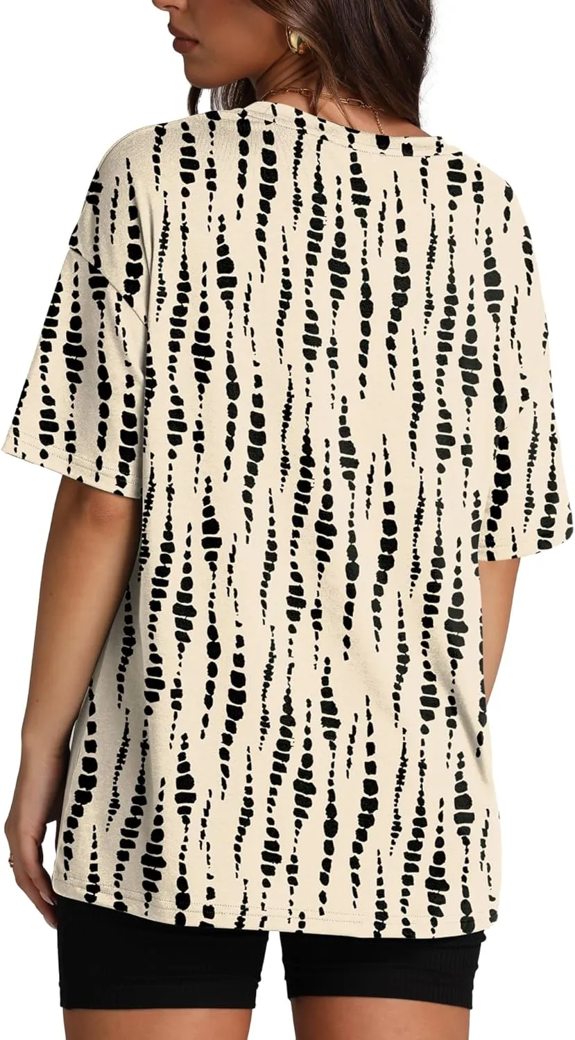 Oversized T Shirts for Women Summer Crewneck Short Sleeve Basic Tops Loose Fit
