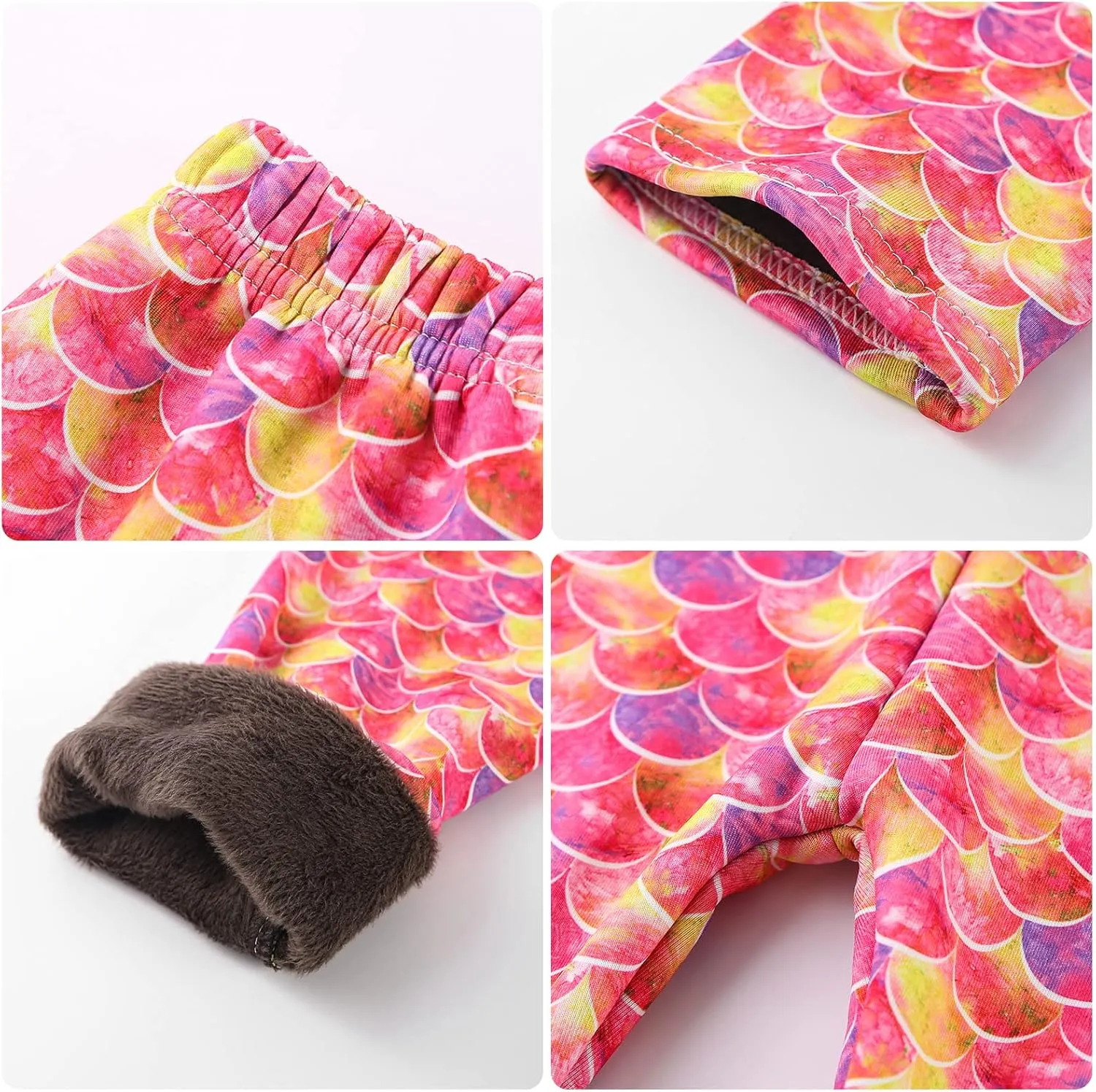 Panegy 2 Pack Girls Fleece Lined Leggings Winter Warm Soft Stretch Pants High Waist Yoga Trousers