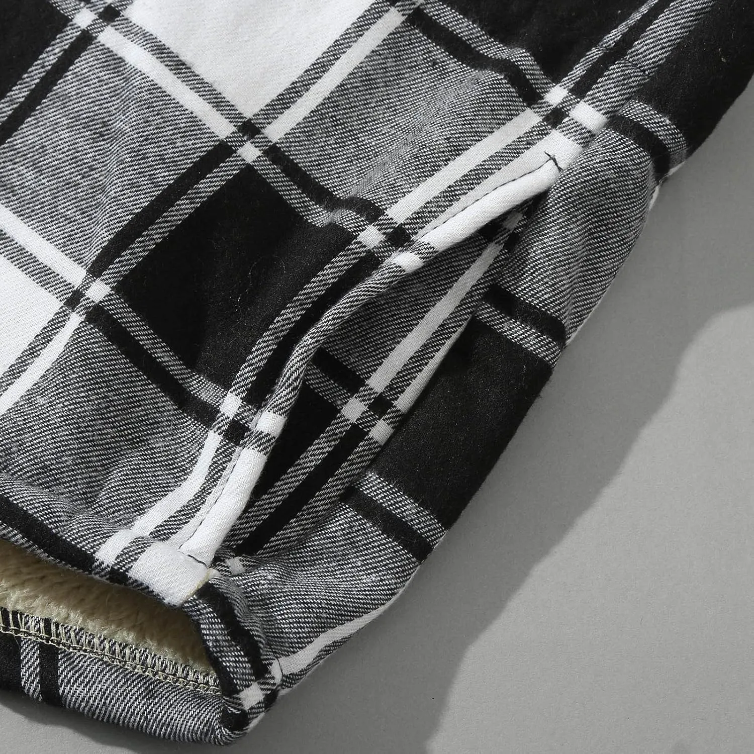 Plaid Hoodies Jackets for Men Relaxed Fit Zip Up Long Sleeve Fleece Lined Casual Plaid Jacket Color Block Stitching Warm