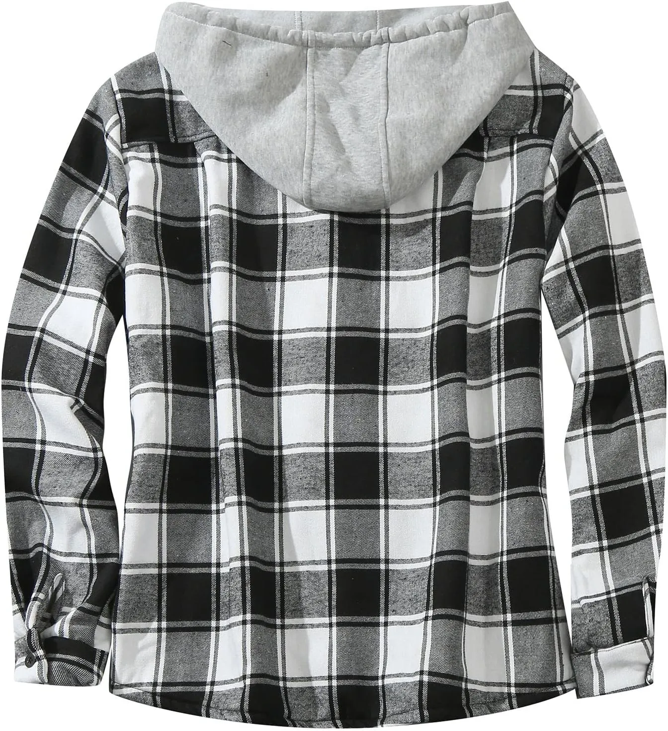 Plaid Hoodies Jackets for Men Relaxed Fit Zip Up Long Sleeve Fleece Lined Casual Plaid Jacket Color Block Stitching Warm