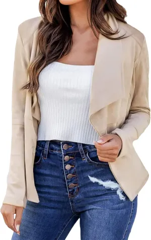 Plus Size Blazers for Curvy Women Office Women Jacket Open Front Work Winter Cardigan Loose Herringbone Jacket
