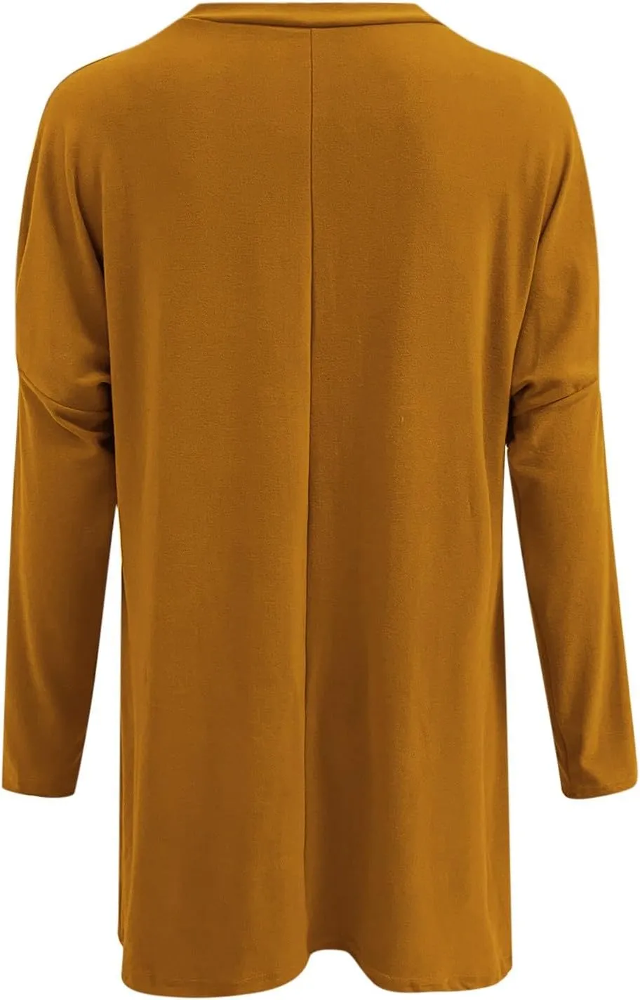 Plus Size T Shirts for Women Long Sleeve Round Neck Loose Fit Long T-Shirts with Two Side Pockets Spring Summer Tops