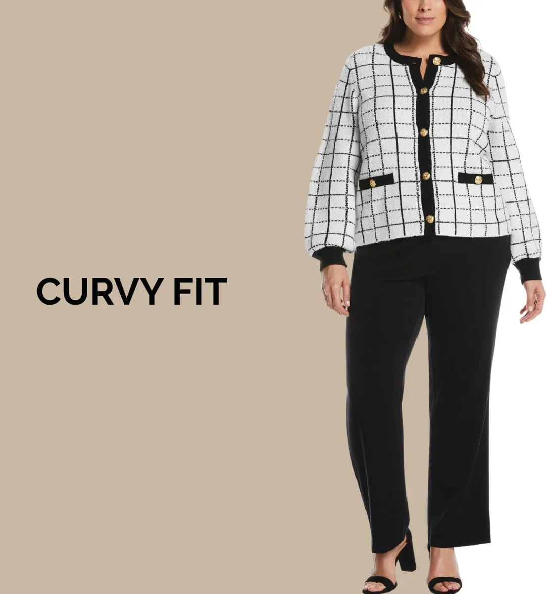 Rafaella Women's Plus Size Curvy Fit Gabardine Bootcut Dress Pants with Pockets, Soft Stretch Work Slacks, 31” & 32" Inseam