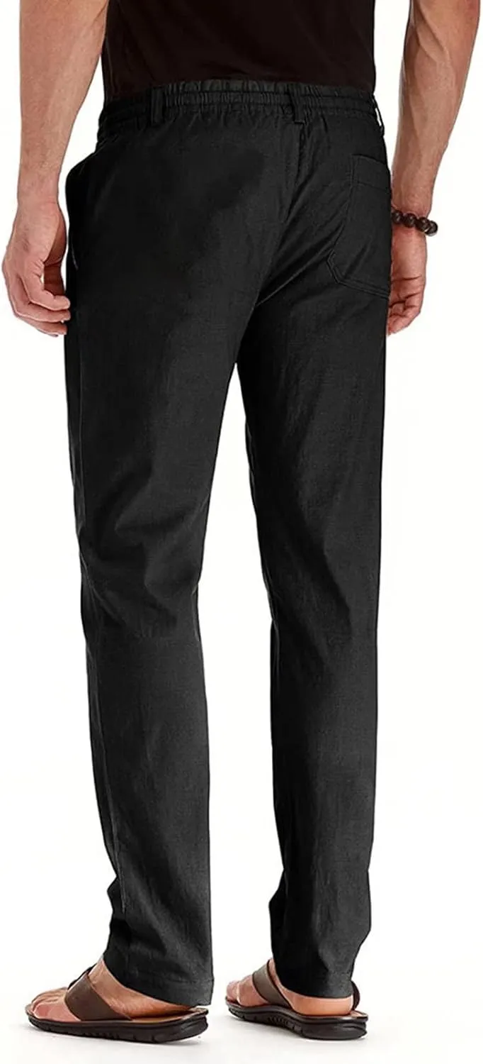 Rela Bota Mens Jogger Pants Loose Bussiness Pants Soft Stretch Chino Pant Drawstring Elastic Waist