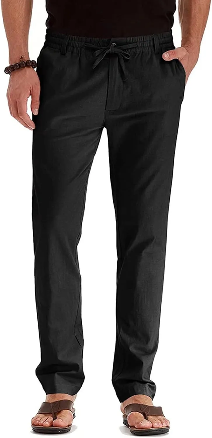 Rela Bota Mens Jogger Pants Loose Bussiness Pants Soft Stretch Chino Pant Drawstring Elastic Waist